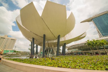 Singapur. Marina Körfezi Kumları manzarası