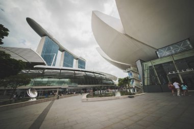 Singapur. Marina Körfezi Kumları manzarası