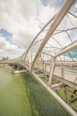 Singapur. Marina Körfezi Kumları manzarası