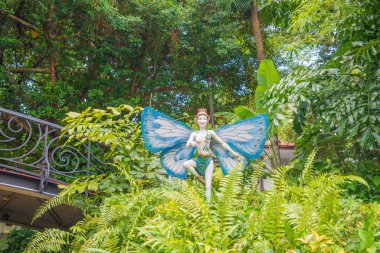 Singapur. Şehirdeki Sentosa Adası manzarası.