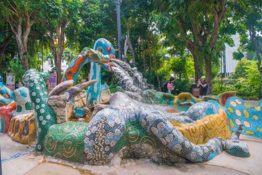 Singapur. Şehirdeki Sentosa Adası manzarası.