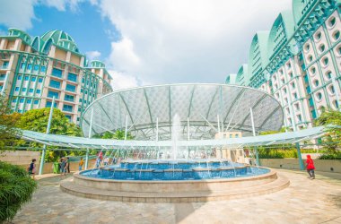 Singapur. Sentosa Adası manzarası