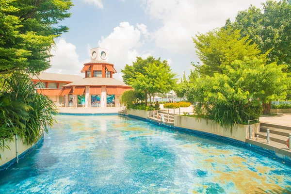 Singapur. Şehirdeki Sentosa Adası manzarası.