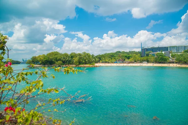 Vistas Panorámicas Del Mar Isla Sentosa Singapur — Foto de Stock