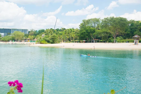 Luftaufnahme Des Ruhigen Meeres Auf Sentosa Island Singapur — Stockfoto