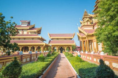 Myanmar. Bagan. Altın Saray manzarası.