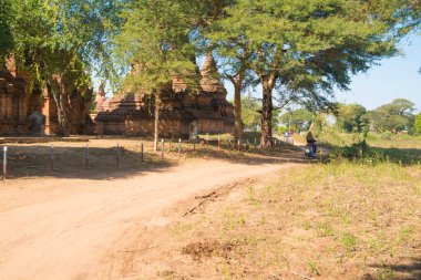 Myanmar. Bagan. Şehir tapınaklarının güzel manzarası.