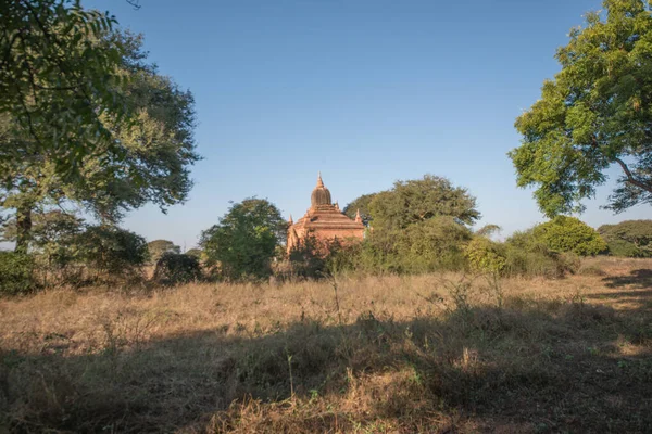 Myanmar Bagan Krásný Výhled Městské Chrámy — Stock fotografie