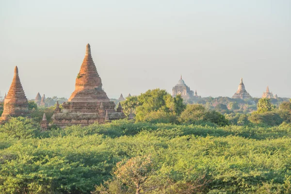 Myanmar Bagan Krásný Výhled Městské Chrámy — Stock fotografie