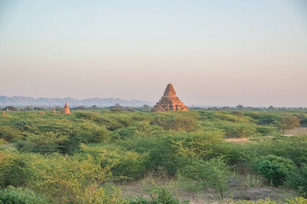 Myanmar Bagan Krásný Výhled Městské Chrámy — Stock fotografie