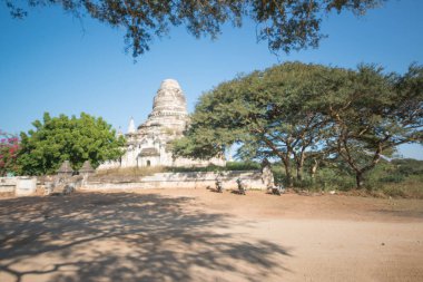 Myanmar. Bagan. Şehir tapınaklarının güzel manzarası.