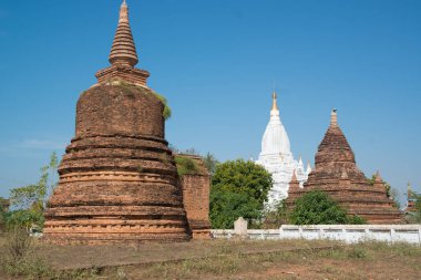 Myanmar. Bagan. Şehir tapınaklarının güzel manzarası.