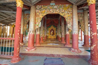 Myanmar. Bagan. Şehir tapınaklarının güzel manzarası.