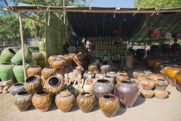 Mianmarban Bagan Vagyok Gyönyörű Kilátás Nyílik Városra Helyi Burmaiakra — Stock Fotó