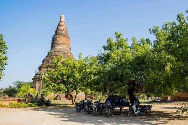 Myanmar Bagan Krásný Výhled Městské Chrámy — Stock fotografie