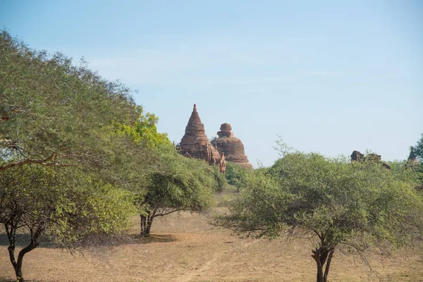 Myanmar Bagan Krásný Výhled Městské Chrámy — Stock fotografie