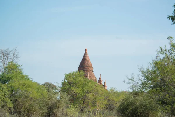 Myanmar Bagan Krásný Výhled Městské Chrámy — Stock fotografie