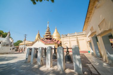 Myanmar. Bagan. Şehir tapınaklarının güzel manzarası.