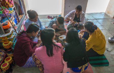 Myanmar. Bagan. Şehir tapınaklarının güzel manzarası.