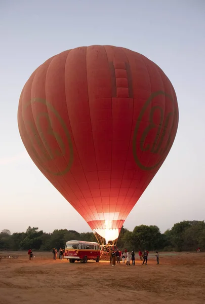 Myanmar Bagan Smuk Udsigt Balloner Bagan City Service - Stock-foto