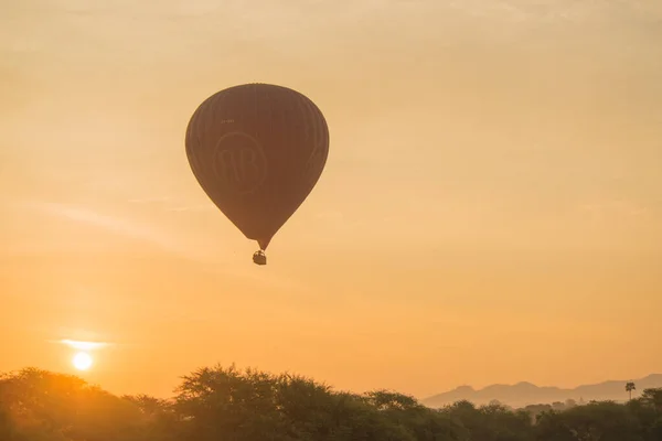 Myanmar Poganinie Piękny Widok Balonów Mieście Wschodzie Słońca — Zdjęcie stockowe