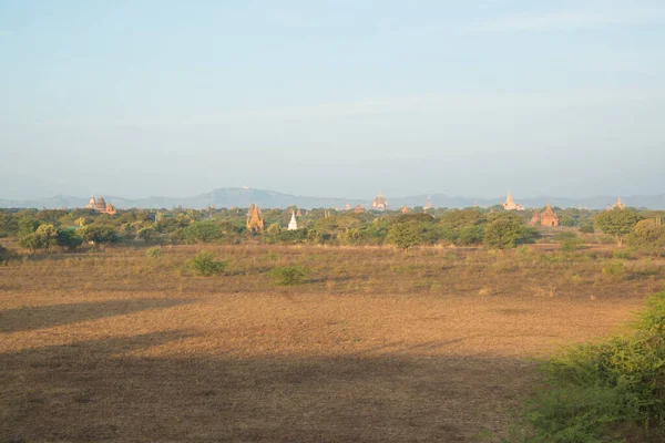 Myanmar Bagan Krásný Výhled Městské Chrámy — Stock fotografie