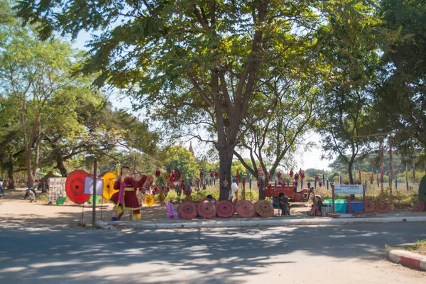 Myanmar Met Bagan Een Prachtig Uitzicht Stad Lokale Bevolking — Stockfoto