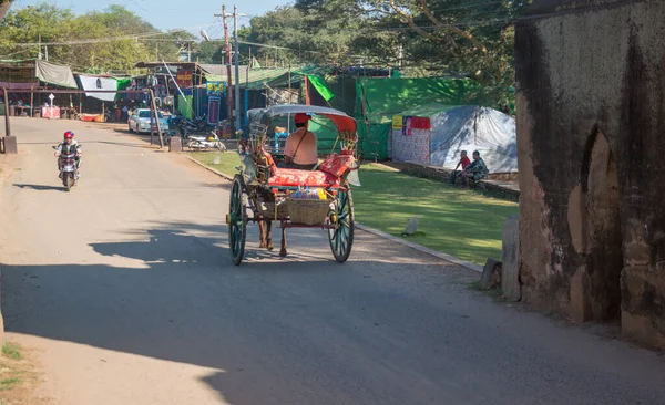 Myanmar Bagan Una Splendida Vista Della Città Della Gente Del — Foto Stock