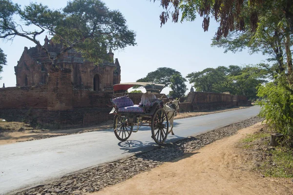 Mianmarban Bagan Vagyok Gyönyörű Kilátás Nyílik Városra Helyiekre — Stock Fotó
