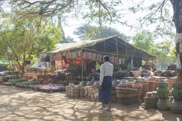 Myanmar Bagan Una Hermosa Vista Ciudad Población Local — Foto de Stock