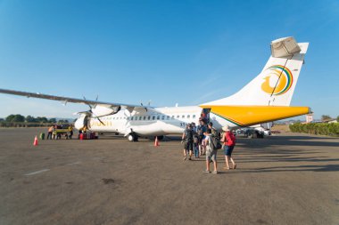 Myanmar. Inle Gölü. Taunggyi Bölgesi, Kalaw Township 'deki Heho Havaalanı manzarası.