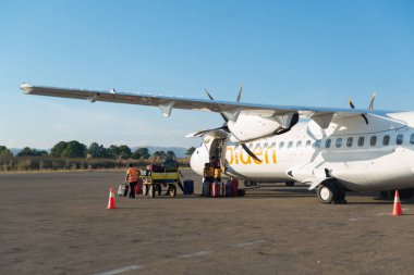 Myanmar. Inle Gölü. Taunggyi Bölgesi, Kalaw Township 'deki Heho Havaalanı manzarası.