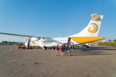 Myanmar. Inle Gölü. Taunggyi Bölgesi, Kalaw Township 'deki Heho Havaalanı manzarası.