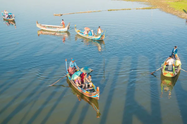 Myanmar Mandalaj Widok Bein Amarapura Most — Zdjęcie stockowe