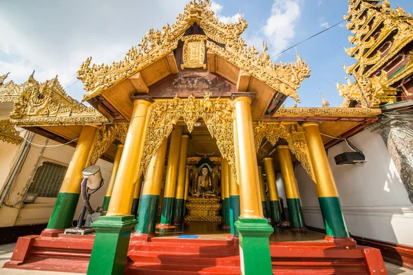 Myanmar Rangum Uma Bela Vista Das Estátuas Buddha Shwedagon Pagode — Fotografia de Stock