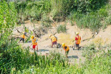 Myanmar. Yangon. Şehrin ve halkının güzel bir manzarası..