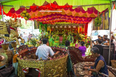 Myanmar. Yangon. Myanmar insanlarının güzel bir manzarası.