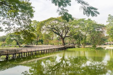 Myanmar. Yangon. Şehirdeki güzel bir park manzarası..