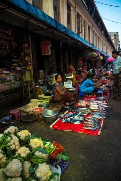 Myanmar Det Yangon Vacker Utsikt Över Staden Och Ditt Folk — Stockfoto