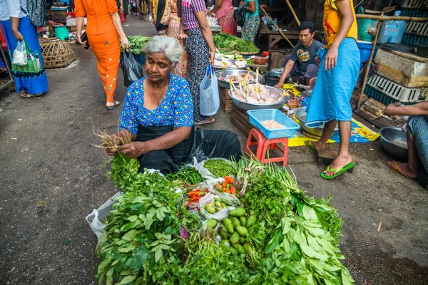 Myanmar Yangon Una Splendida Vista Sulla Città Sulla Tua Gente — Foto Stock