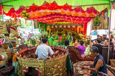 Myanmar. Yangon. Myanmar insanlarının güzel bir manzarası.