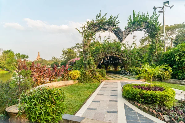 Myanmar Jestem Yangon Piękny Widok Park Mieście — Zdjęcie stockowe
