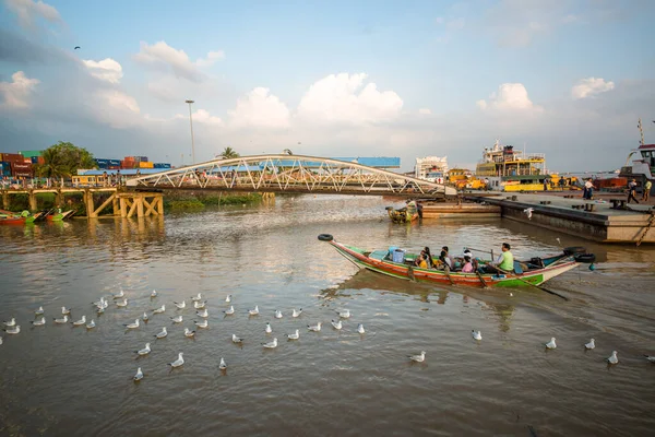 Myanmar Rangun Ein Schöner Blick Auf Den Yangon River Pier — Stockfoto