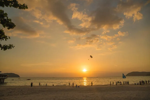 Malaysia Langkawi Sunset View Pantai Cenang Beach — Stock Photo, Image