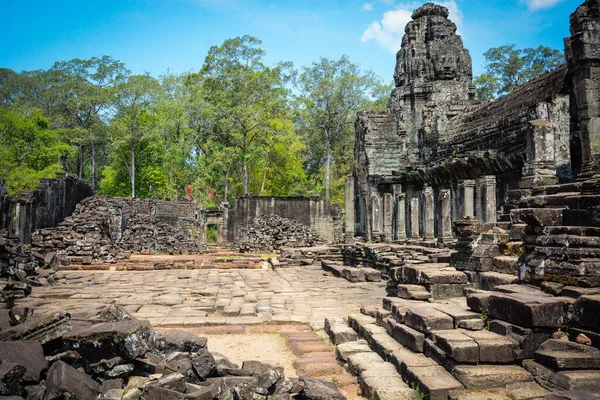 Kamboçya Siem Reap Angkor Wat Daki Bayon Tapınağı Harabe — Stok fotoğraf
