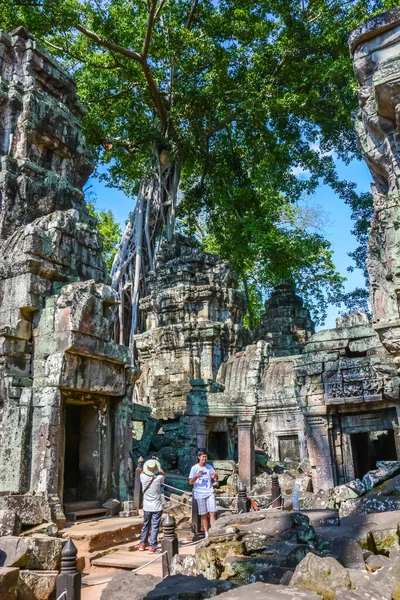 Камбоджа Пожинаем Красивый Вид Туристов Prhom Соблазн Ангкор Ват Руины — стоковое фото