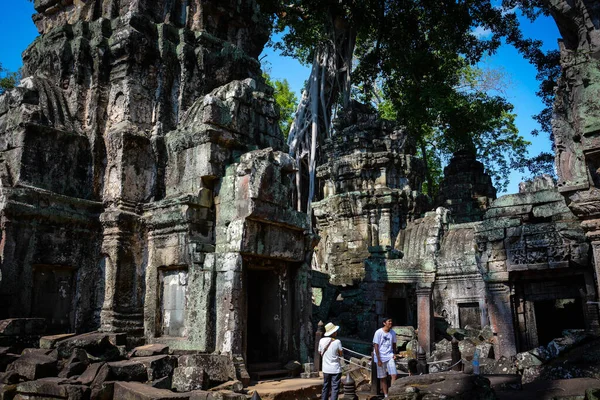 Kambodja Siem Reap Vacker Utsikt Över Turister Prhom Tempel Angkor — Stockfoto