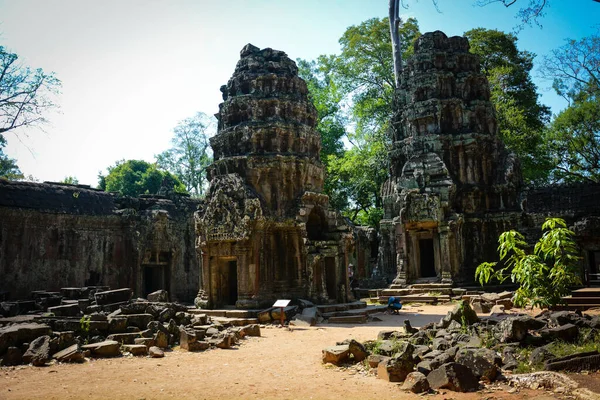Старый Буддийский Храм Руинами Ангкор Ват Камбоджа — стоковое фото