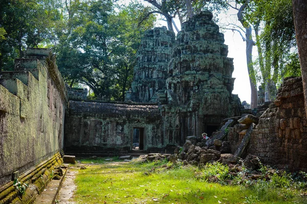 Старый Буддийский Храм Руинами Ангкор Ват Камбоджа — стоковое фото