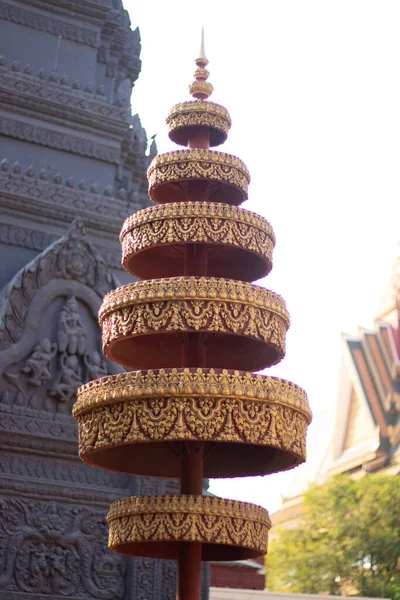 Kambodža Siem Reap Krásný Výhled Buddhistický Chrám Městě — Stock fotografie